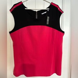 Reitmans Elegant Black & Pink Tank Top